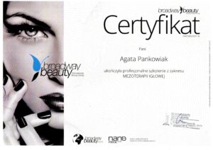 Certyfikat szkolenie Mezoterapii Igłowej